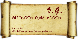 Vörös Gyárfás névjegykártya